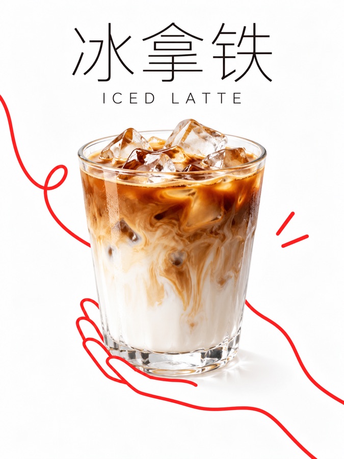 冰拿铁 · AI 生成样图