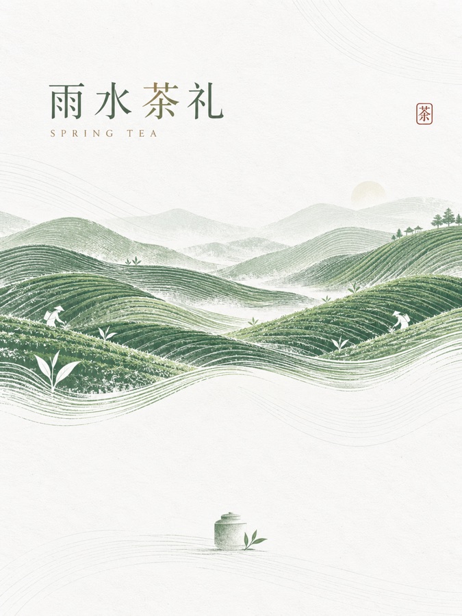 雨水茶礼 · AI 生成样图