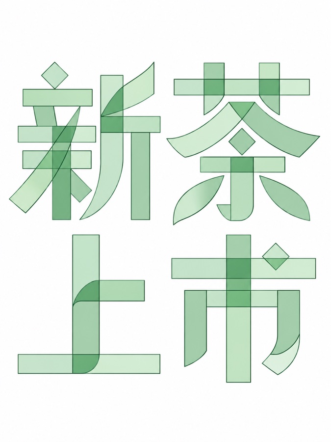 新茶上市字形 · AI 生成样图