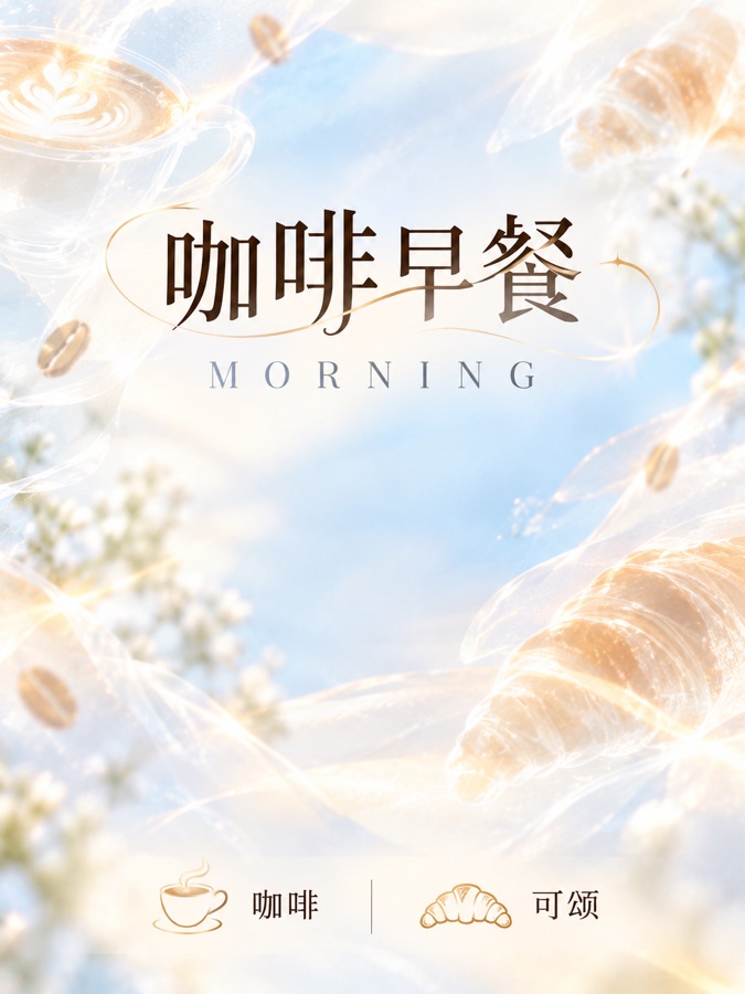 咖啡早餐菜单 · AI 生成样图