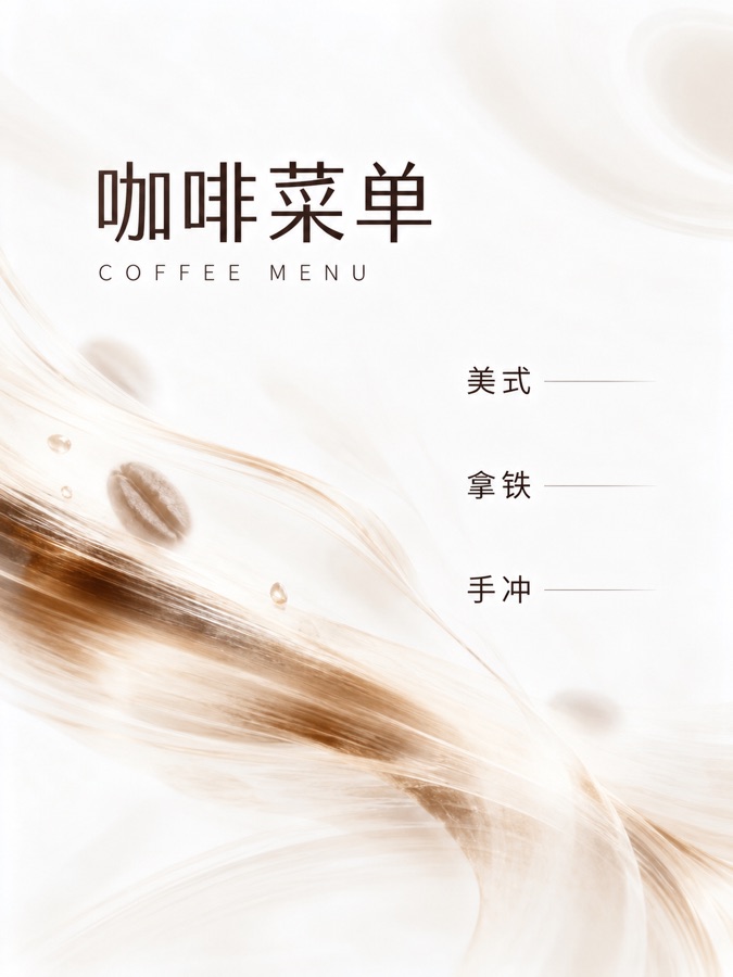咖啡菜单 · AI 生成样图
