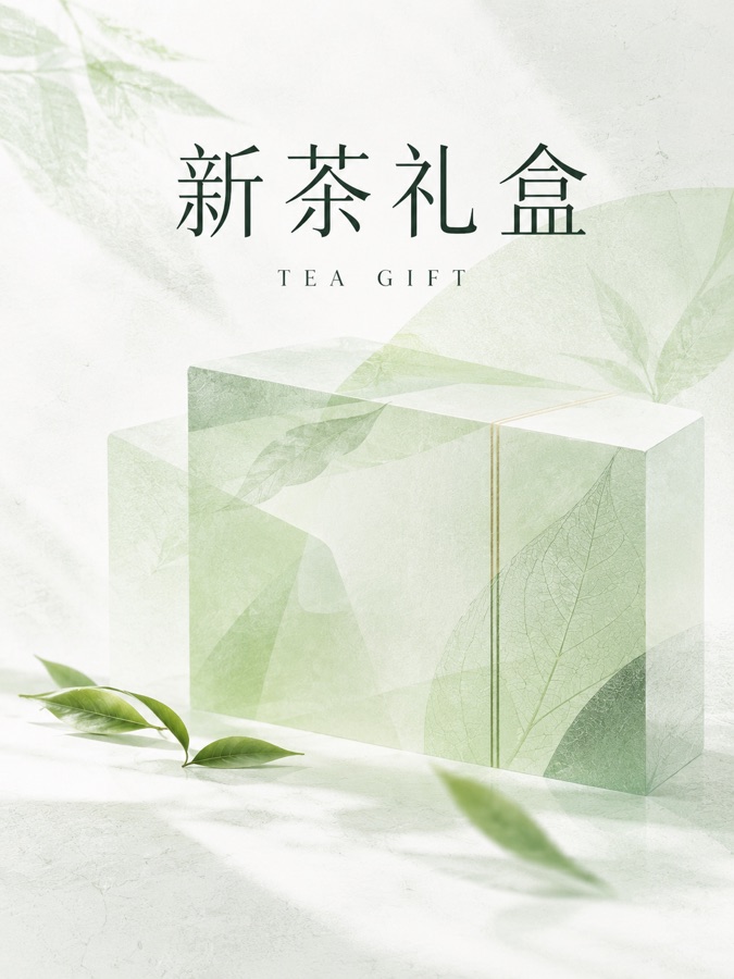 清透新茶礼盒 · AI 生成样图