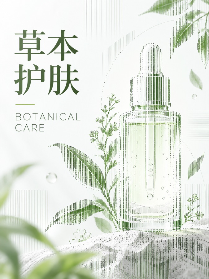 草本护肤新品 · AI 生成样图
