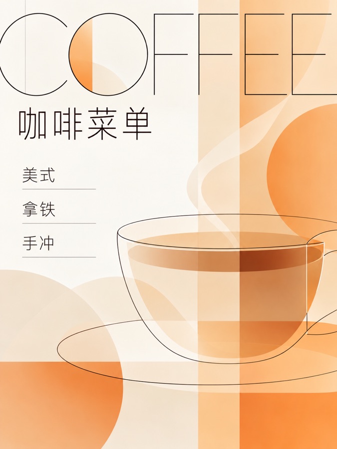 咖啡品牌菜单 · AI 生成样图