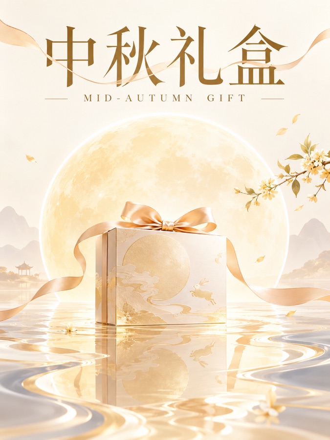 中秋礼盒发布 · AI 生成样图