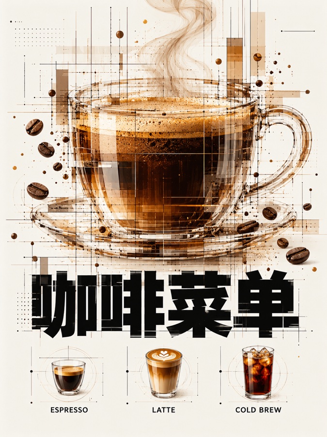 咖啡菜单 · AI 生成样图